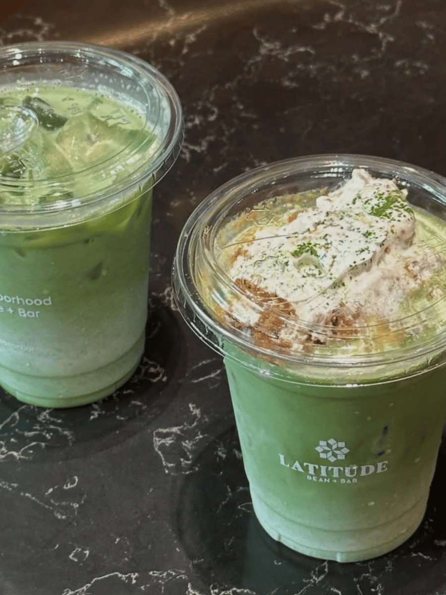 banana matcha pudding latte from latitude bean bar